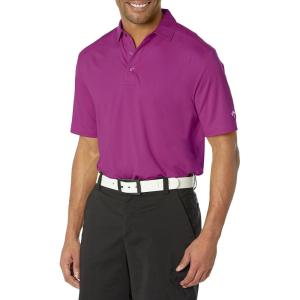 imageCallaway Mens Micro Hex Golf Performance Polo Shirt with Sun Protection Solid Stretch FabricDark Purple