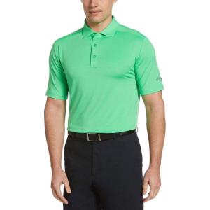 imageCallaway Mens Micro Hex Golf Performance Polo Shirt with Sun Protection Solid Stretch FabricIrish Green