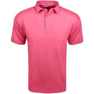 imageCallaway Mens Micro Hex Golf Performance Polo Shirt with Sun Protection Solid Stretch FabricPink