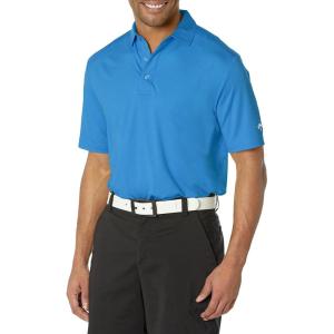imageCallaway Mens Micro Hex Golf Performance Polo Shirt with Sun Protection Solid Stretch FabricVallarta Blue