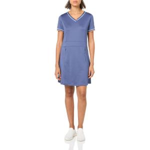 imageCallaway Womens VNeck Colorblock Short Sleeve Golf Dress with Truesculpt Stretch Fabric MoistureWicking Sun ProtectionBlue Indigo