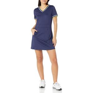 imageCallaway Womens VNeck Colorblock Short Sleeve Golf Dress with Truesculpt Stretch Fabric MoistureWicking Sun ProtectionPeacoat