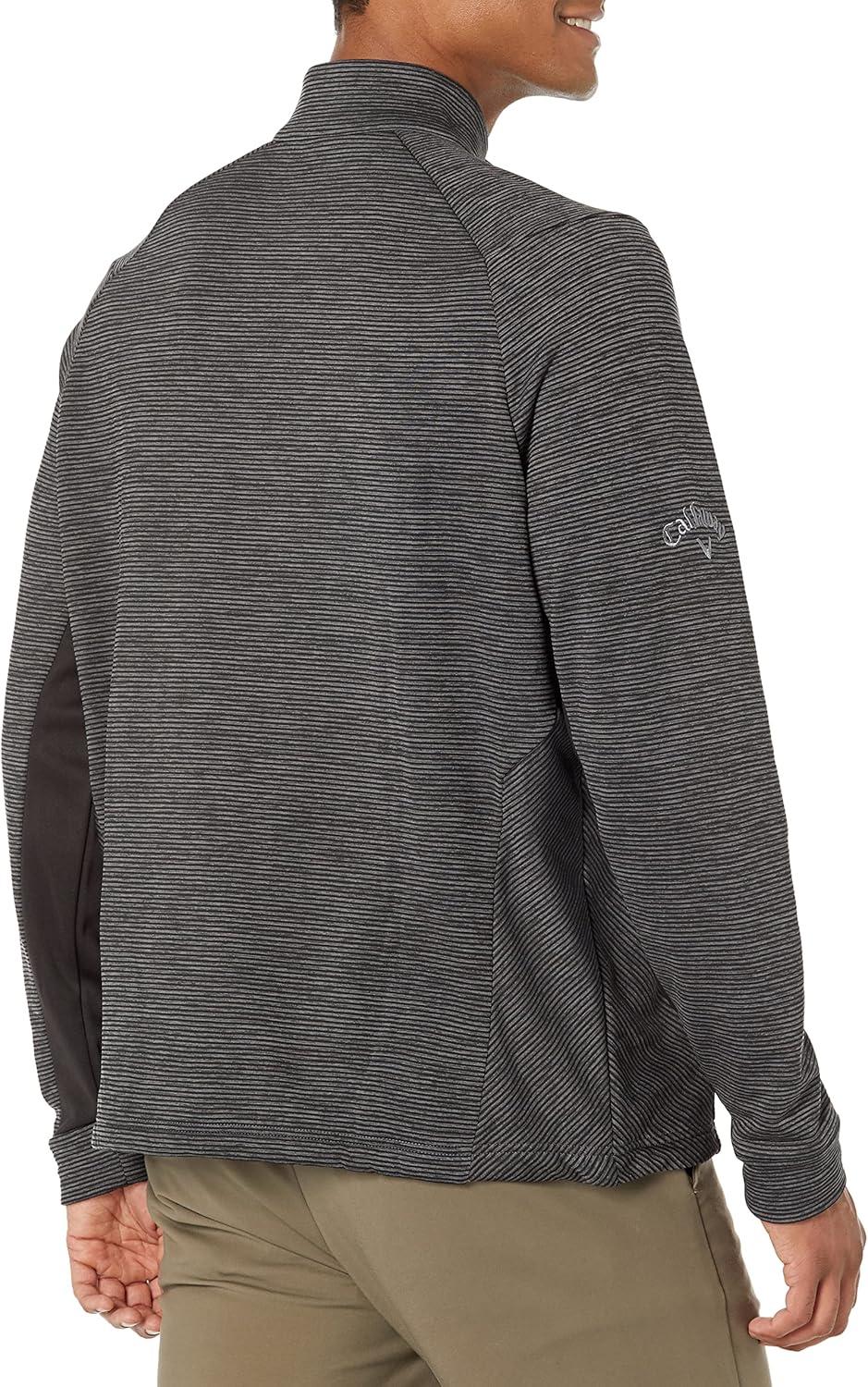 imageCallaway Mens Eco Striped Mid Weight Fleece Base LayerBlack Heather