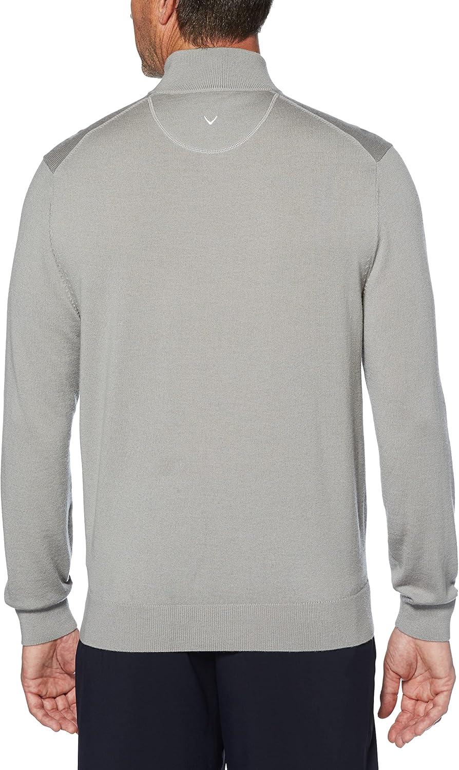 imageCallaway Weather Series Mens 14 Zip Golf Sweater with Mock Collar Thermal Merino Wool Breathable Soft FabricGriffin