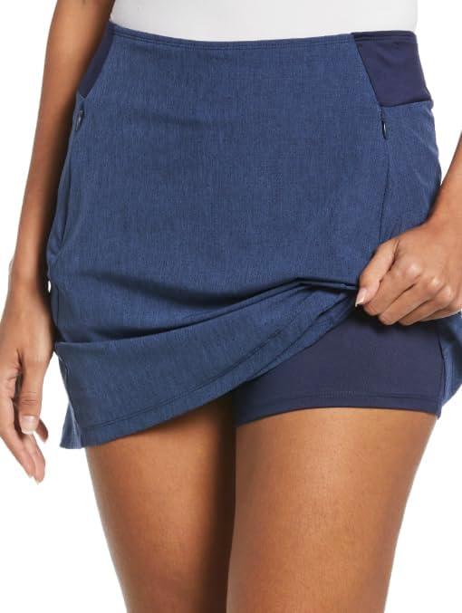 imageCallaway Womens 16quot Heather Perforated Golf Skort with TrueSculpt Stretch Fabric and OptiDri Technology Sizes XSXXLTrue Navy Heather