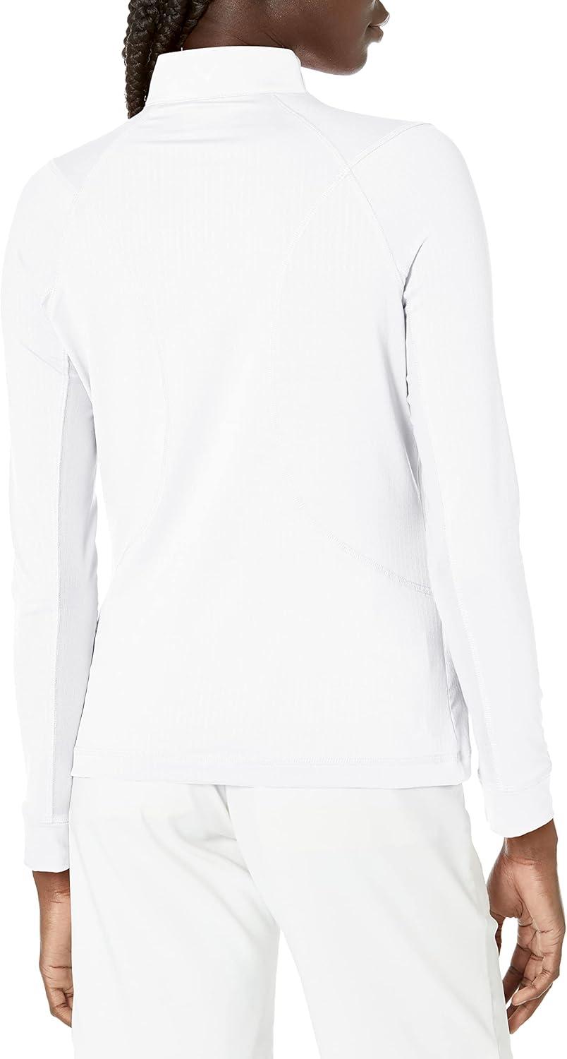 imageCallaway Womens Solid Sun Protection 14 Zip with Chev Front Seams ampamp Top Stitching Detail ShirtBrilliant White