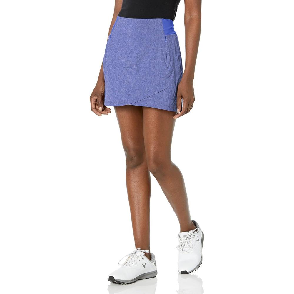imageCallaway Womens 16quot Heather Perforated Golf Skort with TrueSculpt Stretch Fabric and OptiDri Technology Sizes XSXXLClematis Bl Htr