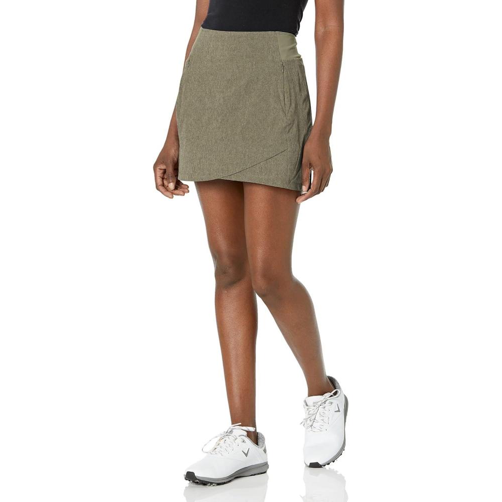 imageCallaway Womens 16quot Heather Perforated Golf Skort with TrueSculpt Stretch Fabric and OptiDri Technology Sizes XSXXLIndustrial Grn Htr