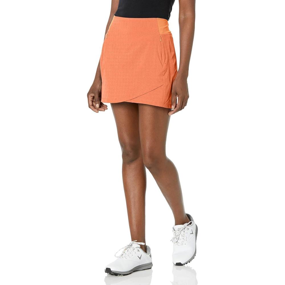 imageCallaway Womens 16quot Heather Perforated Golf Skort with TrueSculpt Stretch Fabric and OptiDri Technology Sizes XSXXLNectarine Htr
