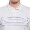 imageCallaway Mens Short Sleeve Core Performance Golf Polo Shirt with Sun ProtectionBlueGrayCoral Chest Stripe White