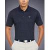 imageCallaway Mens Short Sleeve Core Performance Golf Polo Shirt with Sun ProtectionDark Blue Allover Logo Print