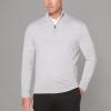 imageCallaway Weather Series Mens 14 Zip Golf Sweater with Mock Collar Thermal Merino Wool Breathable Soft FabricPearl Blue Heather