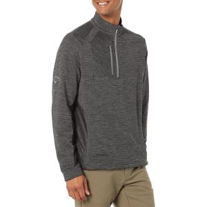 imageCallaway Mens Eco Striped Mid Weight Fleece Base LayerBlack Heather