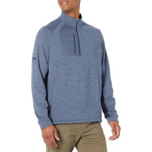 imageCallaway Mens Eco Striped Mid Weight Fleece Base LayerDark Navy Htr