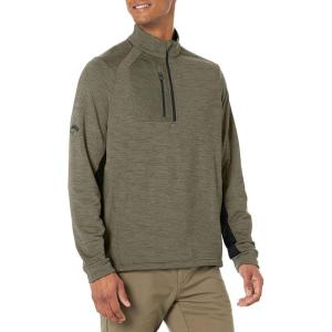imageCallaway Mens Eco Striped Mid Weight Fleece Base LayerDk Lichen Htr