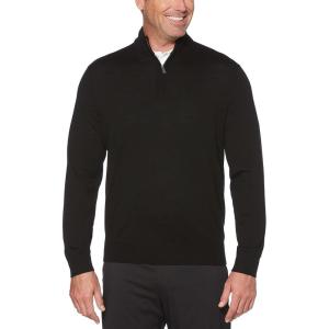 imageCallaway Weather Series Mens 14 Zip Golf Sweater with Mock Collar Thermal Merino Wool Breathable Soft FabricBlack Onyx