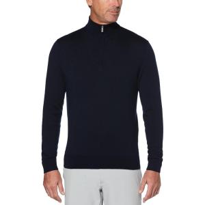 imageCallaway Weather Series Mens 14 Zip Golf Sweater with Mock Collar Thermal Merino Wool Breathable Soft FabricDark Navy