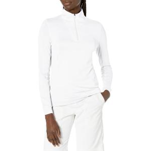 imageCallaway Womens Solid Sun Protection 14 Zip with Chev Front Seams ampamp Top Stitching Detail ShirtBrilliant White