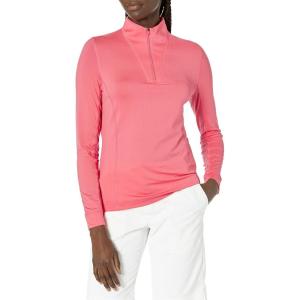 imageCallaway Womens Solid Sun Protection 14 Zip with Chev Front Seams ampamp Top Stitching Detail ShirtCoral Paradise