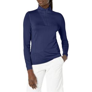 imageCallaway Womens Solid Sun Protection 14 Zip with Chev Front Seams ampamp Top Stitching Detail ShirtPeacoat