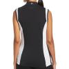imageCallaway Womens Color Block Snap Front Sleeveless Golf Polo Shirt with Mesh Top DetailCaviar
