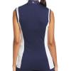 imageCallaway Womens Color Block Snap Front Sleeveless Golf Polo Shirt with Mesh Top DetailPeacoat