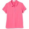 imageCallaway Girls Micro Hex Solid Short Sleeve Golf Polo Shirt MoistureWicking Durable Textured Fabric Sun Protection Fruit Dove Large